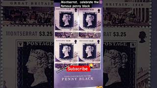 👉 LOOK 👀 MONTSERRAT,  CELEBRATE 175TH. ANNIVERSARY PENNY BLACK 1840 🕵‍♂️ STAMP ON STAMP. #philately