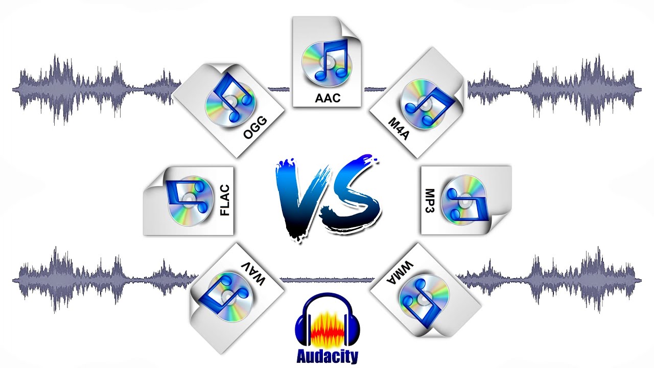 Сравнение Flac VS Mp3, M4a, Aac, Ogg, Wma в Audacity - YouTube