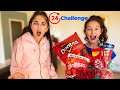 We only ate RED food for 24 HOURS Challenge!!