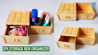 DIY STORAGE BOX ORGANIZER / MAKEUP / COSMETICS / STATIONARY PEN HOLDER POPSICLES STICKS