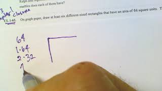 CPM CC3 Chapter 1 Closure #1-65 (Area and Perimeter of rectangles)