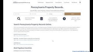 Pennsylvania Property Records (Search Real Estate Information By Name and Address).