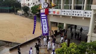 首里中学校旗頭同好会 - 旗頭演舞（第71回卒業式／2019年10月09日／首里中学校）