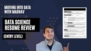 Data Science Resume Review #1 (Entry Level)