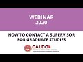 How to contact a supervisor for Graduate Studies