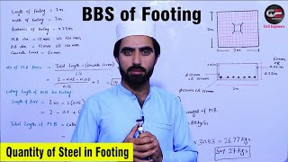 Bar Bending Schedule of Column Footing - How to Calculate Quantity of Steel in RCC Footing?