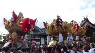 曽根天満宮　本宮　中筋西　高須　東之町　境内　屋台練り