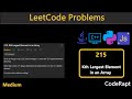 Kth Largest Element in an Array | Leetcode Q.215 | Py | C++ | Java | JS | Leetcode Daily Challenge