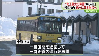 「動いてよかった」　運休の路線バスが一部再開　小中学校も授業始まる　記録的大雪の北海道帯広市