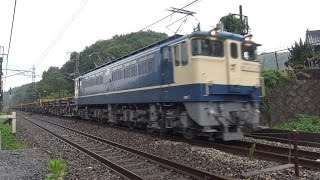 【4K】JR山陽本線　EF65-1135号機牽引　工8380レ(ﾁｷ14両編成)