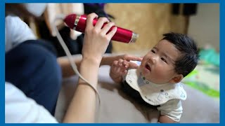 ドライヤーが嫌いすぎる赤ちゃん【生後7ヶ月】7 month old baby who is not good at hair dryer.