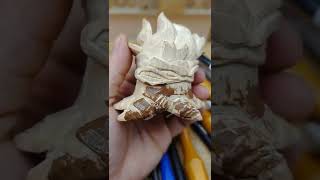 Woodcarving: PVZ Torch Stump! 【Big Yueer】#Shorts#ASMR