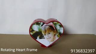 Personalized Rotating Heart Photo Frame