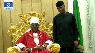 [FULL VIDEO] 2023: Osinbajo Visits Oba Of Benin, Re-Echoes Desire To Serve