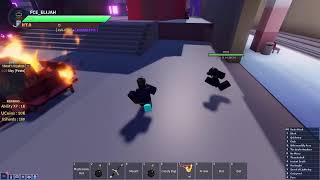 Playing roblox evade