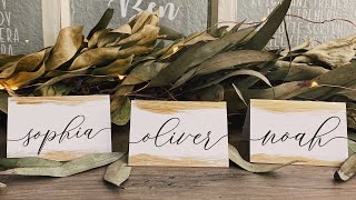 DIY Place Cards Custom Cards for Cricut Wedding | How to Add Tails to Fonts