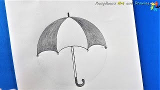 How to Draw an Umbrella | Chata Drawing | Pencil Sketch