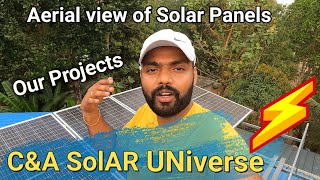 Solar Ongrid Projects in kerala by C\u0026A SolAR UNiverse |  സോളാർ പാനലുകളുടെ ആകാശ കാഴ്ച്ച  കാണാം 👌☀️