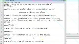 Java Programming Tutorial -GridBagLayout-12- public Dimension preferredLayoutSize(Container parent)
