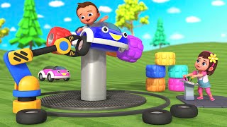 Learn Colors Car's Wheel Change - Rainbow Colors Tires | Kids Fun Play Learning Educational Videos