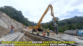 Exavator Vibro Hammer Frustasi Menghadapi Keras nya Batu jomba