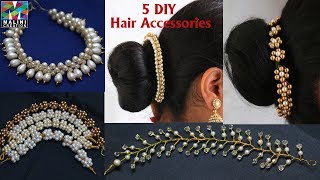 5 best pearls hair accessories / 5 ideas for hair bun accessories/ 5 aambada veni