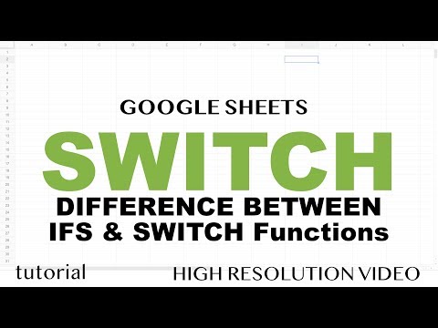 SWITCH Function (Multiple IF conditions, IFS function) - Google Sheets - similar in Excel