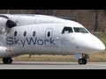 SkyWork Airlines Dornier 328 Turboprop Take Off at the Airport Bern-Belp