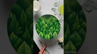 Depth forest painting / Landscape art / Trees painting / Acrylic painting / Green forest painting