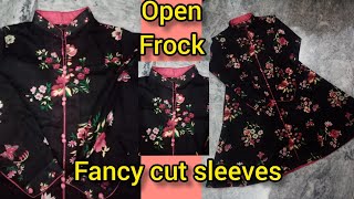 open shirt cutting and stitching ||how to make open shirt ||fancy cutt sleeves ||open frock