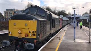 Rail Operations Group Class 37884 with CAF Mark V Coaches at Sevenoaks *HD*