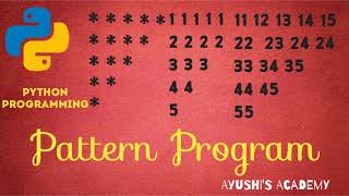 Python Pattern Programs Right Angle Triangle Shape ||Star,Numericr pattern.