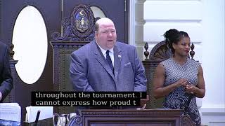 Bishop Feehan Girls Basketball 2024 MIAA Division 1 State Champions honored in the MA Senate