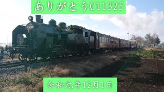 〔惜別〕【ありがとうC11325】真岡鐵道C11325Lust run2019,12,1