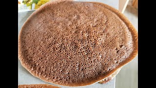 how to make Ethiopian Teff Injera with a simpel absit method  ምርጥ እንጀራ በፈጣን አብሲት