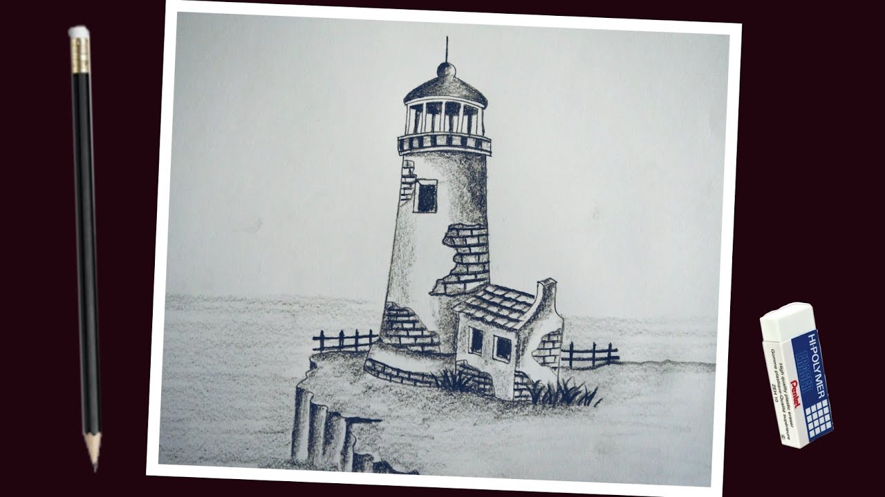How To Draw A Lighthouse Step By Step Easy For Beginners Lighthouse