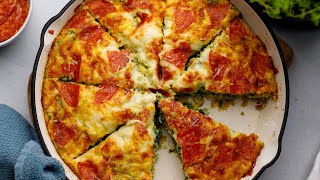 Keto White Pizza Frittata Recipe [Spinach & Ricotta]