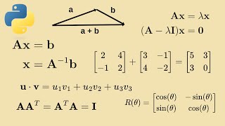 Essential linear algebra for computer programming (with Python code)