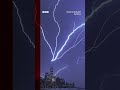 Massive lightning bolt hits One World Trade Center in New York. #Shorts #USA #BBCNews