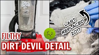 FILTHY DIRT DEVIL VACUUM DETAIL | HOW TO CLEAN A DIRT DEVIL VACUUM | SUPER SATISFYING BEFORE \u0026 AFTER