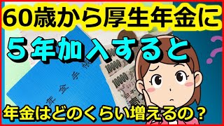 【老後年金】60歳から厚生年金に5年加入すると、年金はどのくらい増えるの？【ユアライフアップガイド】