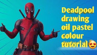 Deadpool drawing oil pastel colour tutorial#viralvideo #art 😍