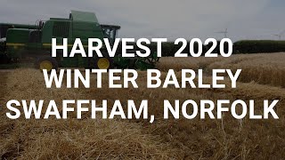 Winter barley harvest 2020 kicks off early in north Norfolk