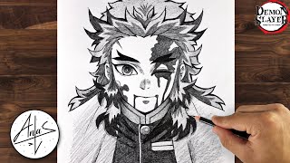 How to Draw RENGOKU From Demon Slayer | Drawing Anime Tutorial For Beginners