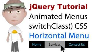 jQuery Tutorial : switchClass Animated Horizontal Menu mouseenter mouseleave
