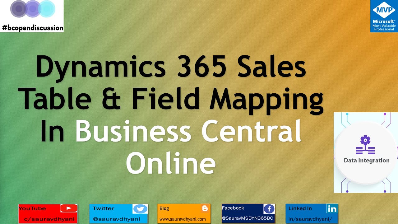 Dynamics 365 Business Central And CRM (Sales) - Table And Field Mapping ...