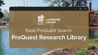 Basic ProQuest Search: ProQuest Research Library