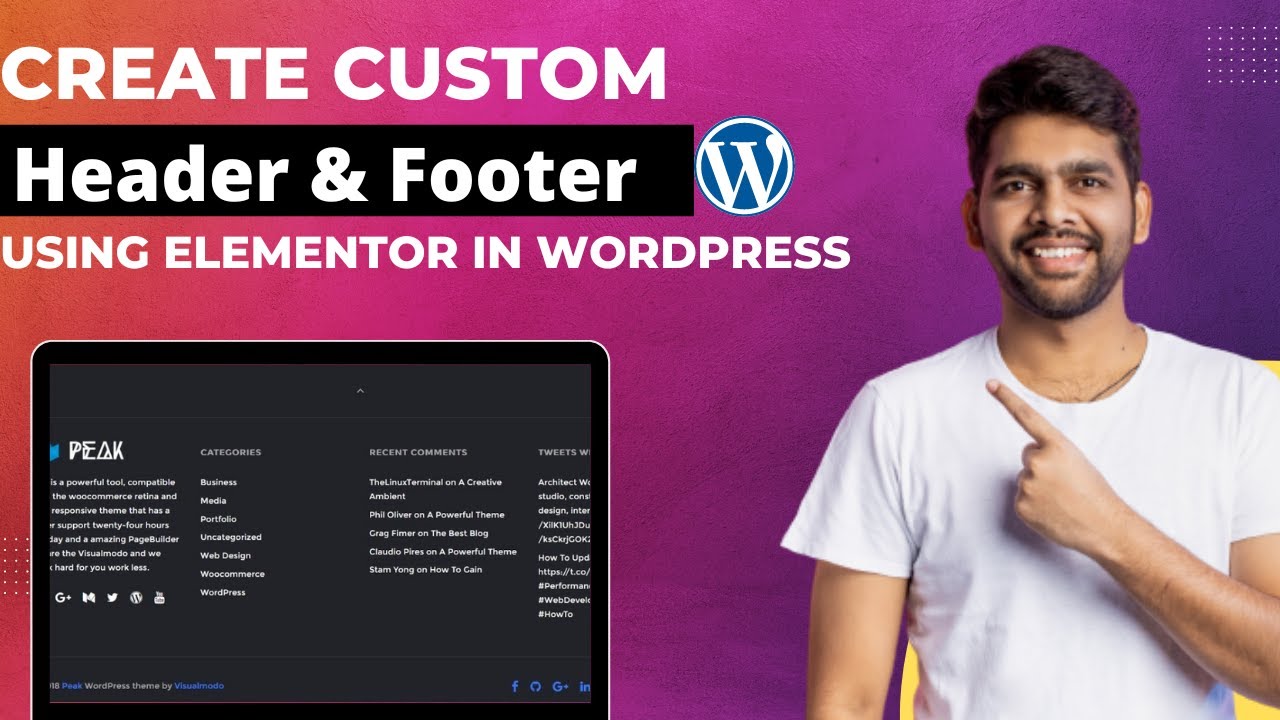 Create Custom Header & Footer Using Elementor In WordPress - YouTube