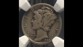 1942 over 41  Mercury Dime Overdate - ERROR!