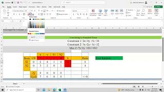 Simplex Method Tableau Practical in Excel